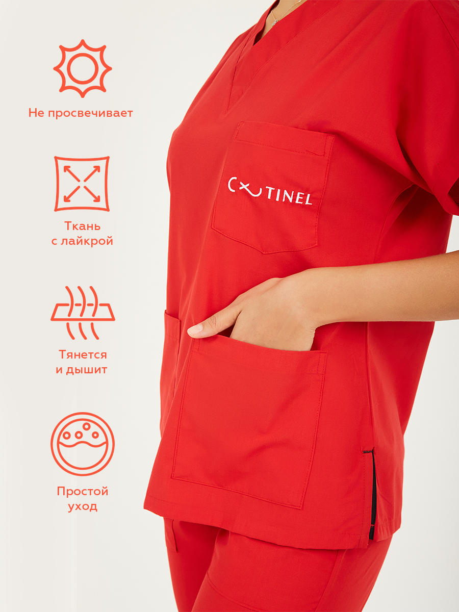 Медицинская форма CASUAL STYLE RED для косметологов